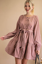 Load image into Gallery viewer, Corduroy Button Down Dress
