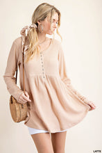 Load image into Gallery viewer, Thermal Long Sleeve Baby Doll Top
