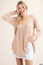 Load image into Gallery viewer, Thermal Long Sleeve Baby Doll Top
