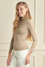 Load image into Gallery viewer, Bare Essential Seamless Mock Neck Long Sleeve Top
