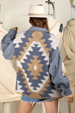 Load image into Gallery viewer, Knit Aztec Back Woven Jacket
