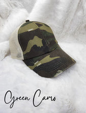 Load image into Gallery viewer, Distressed CC Ponytail Hat

