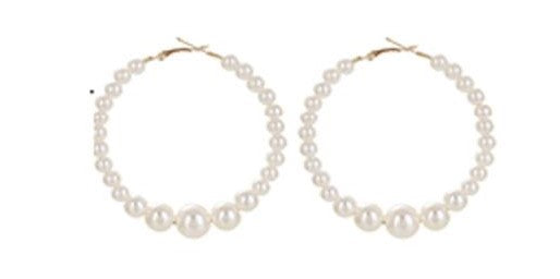 Fashion Pearl Hoop Earrings