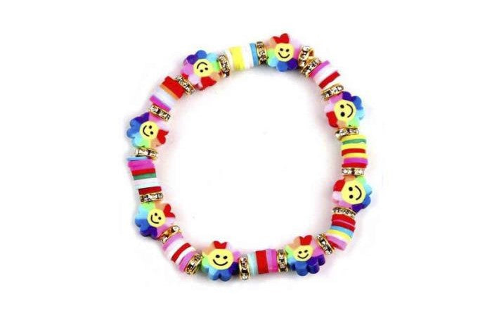 Fashion Happy Face Flower Stretch Bracelets