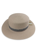 Load image into Gallery viewer, Straw Head Flat Panama Sun Hat
