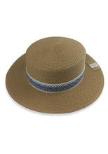 Load image into Gallery viewer, Straw Head Flat Panama Sun Hat
