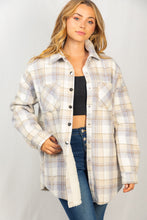 Load image into Gallery viewer, Oversized Sherpa Lined Flannel Jacket
