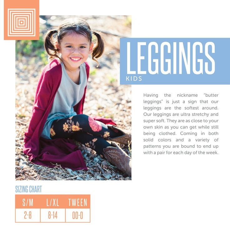 Llr tween leggings cheap size chart