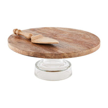 Load image into Gallery viewer, Wood &amp; Glass Cake Stand
