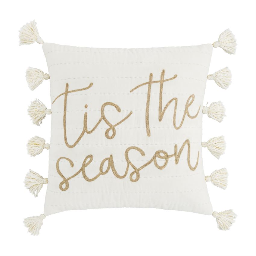 Square Gold Christmas Pillow