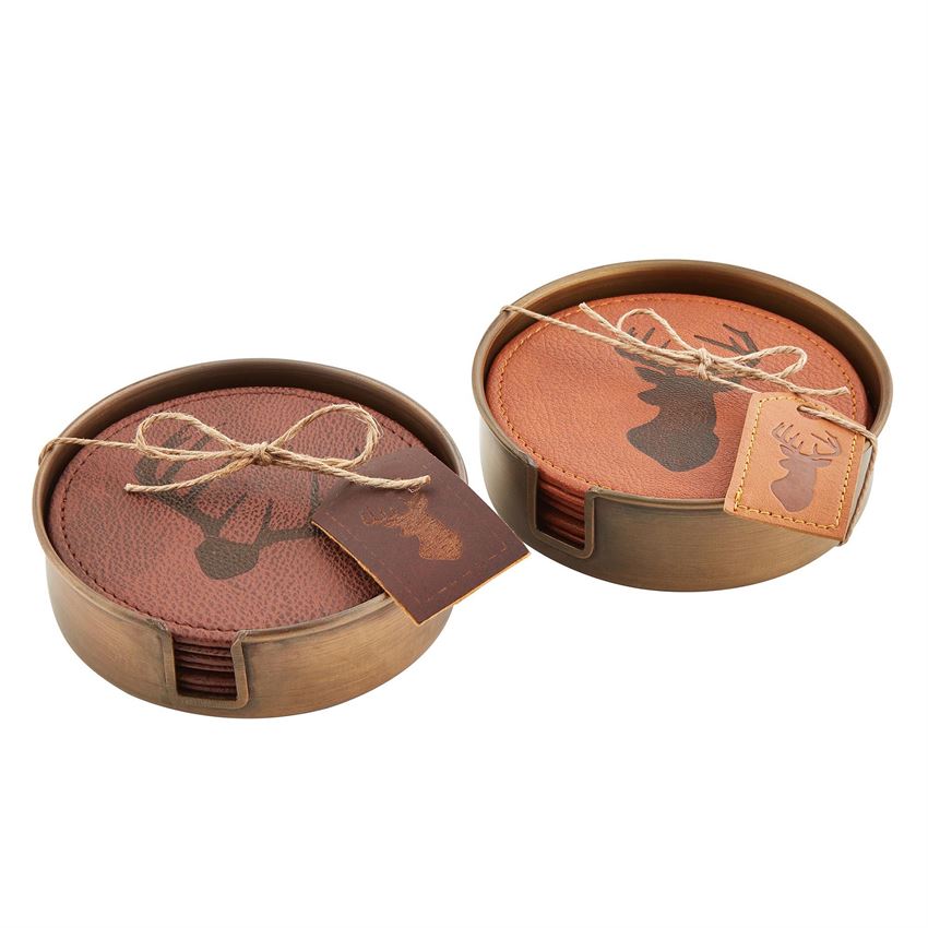 Faux Leather Deer Coasters
