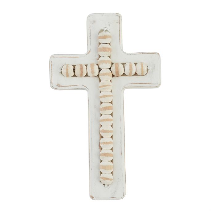 Small Beaded Wood Cross