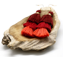 Load image into Gallery viewer, Triple Stack Fringe Earrings
