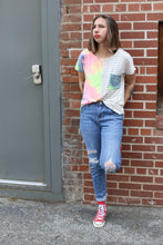 Load image into Gallery viewer, Half and Half Tie-Dye and Stripe Top
