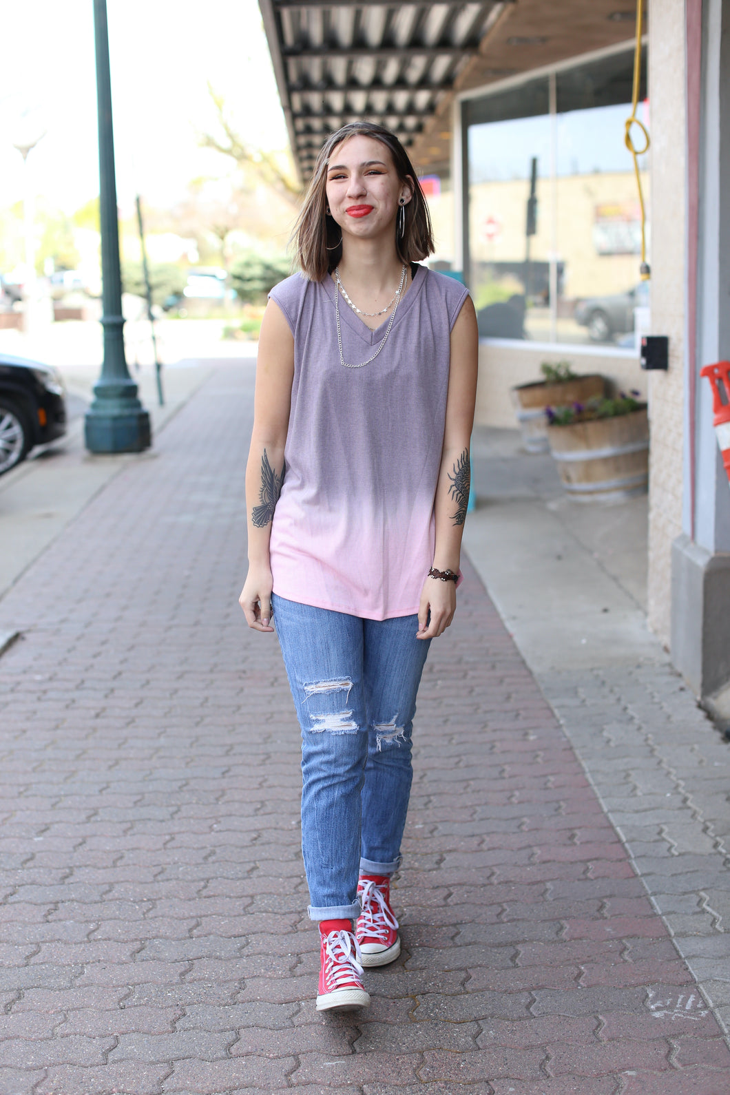 Ribbed Ombre Tank Top