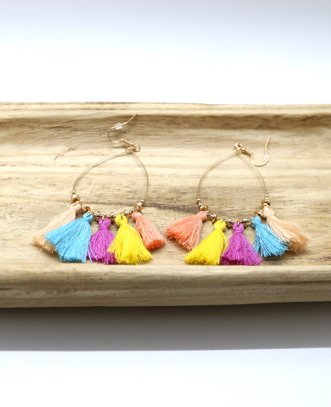 Multicolor Dangle Fringe Earrings