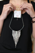 Load image into Gallery viewer, Metal Fringe Necklace and Earring Set
