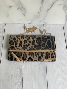 Leopard Convertible Clutch Crossbody