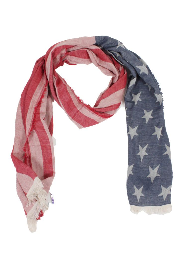 Yarn Dye American Flag Scarf