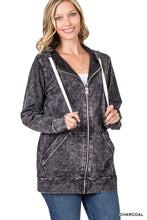 Load image into Gallery viewer, Mineral Wash Zipper Hoodie Jacket
