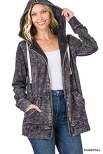 Load image into Gallery viewer, Mineral Wash Zipper Hoodie Jacket
