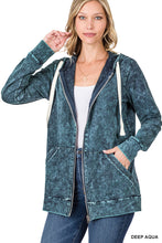 Load image into Gallery viewer, Mineral Wash Zipper Hoodie Jacket
