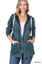 Load image into Gallery viewer, Mineral Wash Zipper Hoodie Jacket
