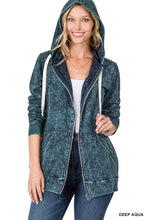 Load image into Gallery viewer, Mineral Wash Zipper Hoodie Jacket

