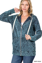 Load image into Gallery viewer, Mineral Wash Zipper Hoodie Jacket
