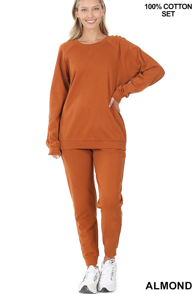 Raglan Sleeve Pullover and Jogger Set