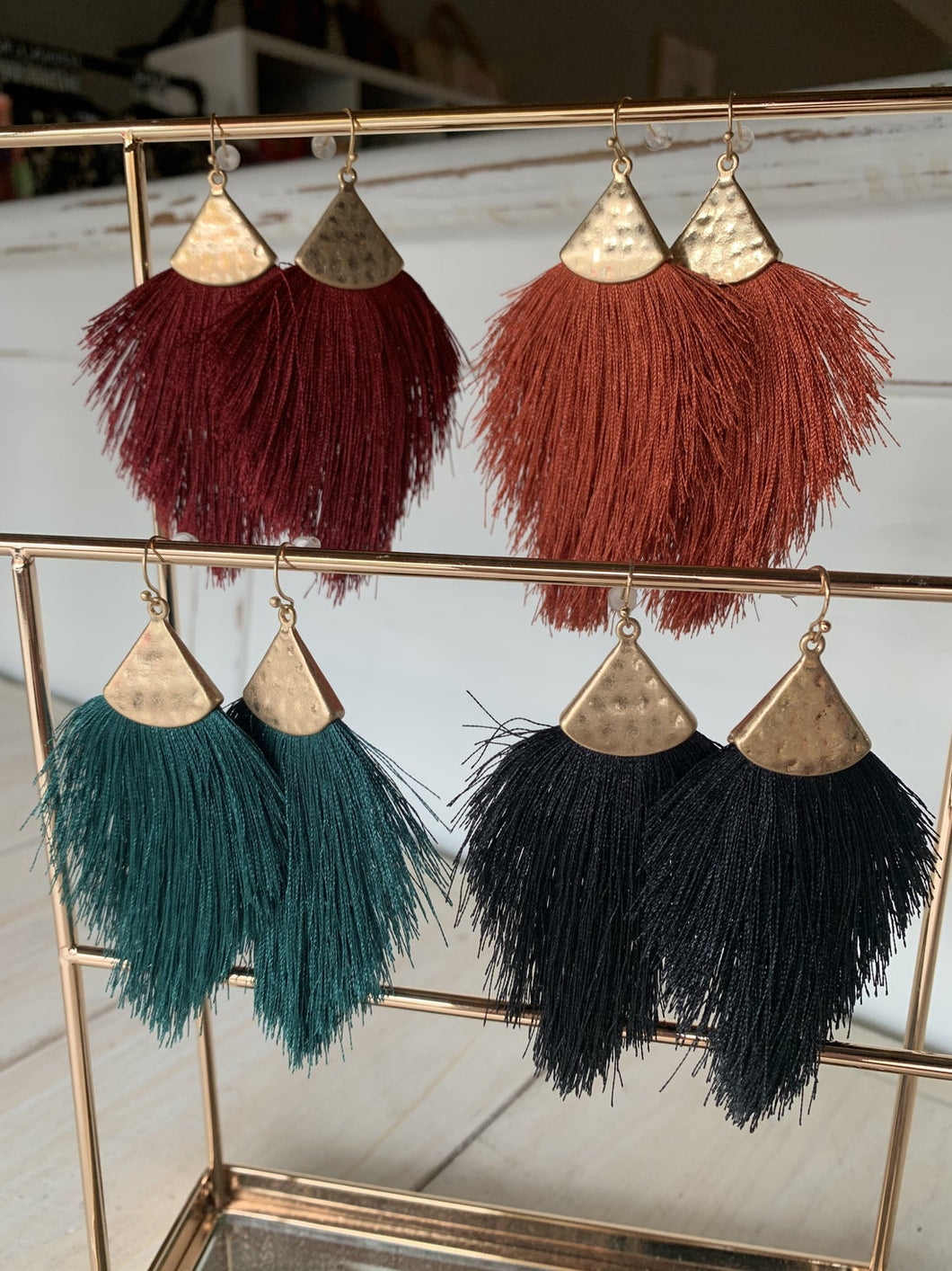 Small Tassel Fringe Earrings