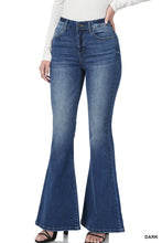 Load image into Gallery viewer, Dark High-Rise Flare Denim Pants
