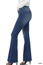 Load image into Gallery viewer, Dark High-Rise Flare Denim Pants
