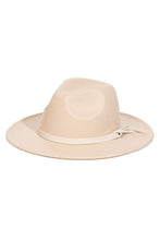 Load image into Gallery viewer, Wool Felt Faux Leather Strap Fedora Hat
