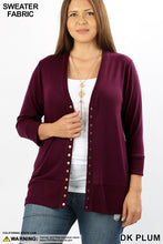 Load image into Gallery viewer, Snap Button Sweater Cardigan (Plus)
