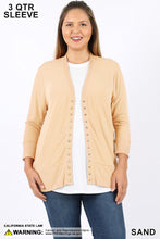 Load image into Gallery viewer, Snap Button Sweater Cardigan (Plus)
