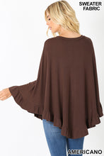 Load image into Gallery viewer, Ruffle Hem Poncho Sweater
