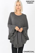 Load image into Gallery viewer, Ruffle Hem Poncho Sweater
