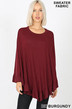 Load image into Gallery viewer, Ruffle Hem Poncho Sweater
