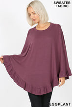 Load image into Gallery viewer, Ruffle Hem Poncho Sweater
