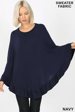 Load image into Gallery viewer, Ruffle Hem Poncho Sweater
