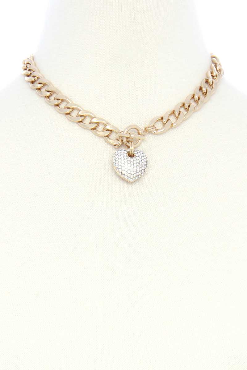 Chunky Chain Heart Necklace