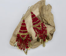 Load image into Gallery viewer, Beaded Dangle Arrow Earrings
