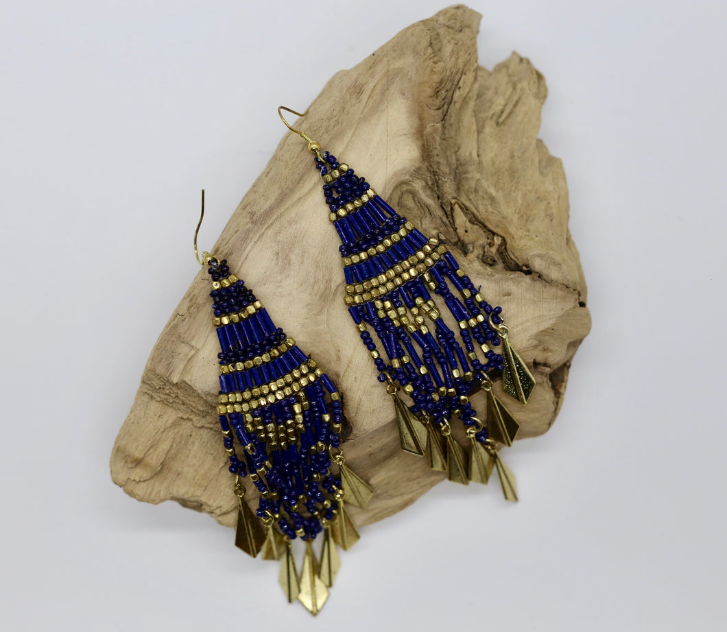 Beaded Dangle Arrow Earrings