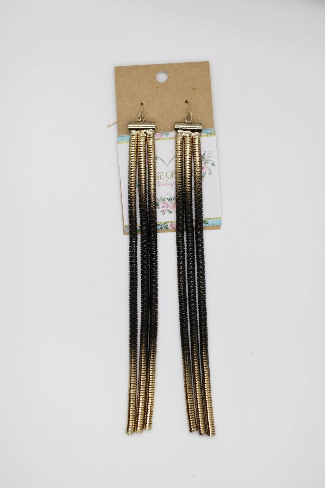 Long Gold Cable Earrings