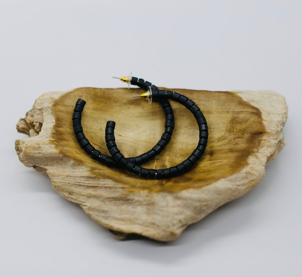 Wood Beaded Hoops
