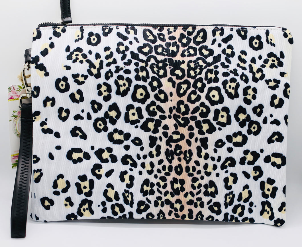 White Leopard Clutch