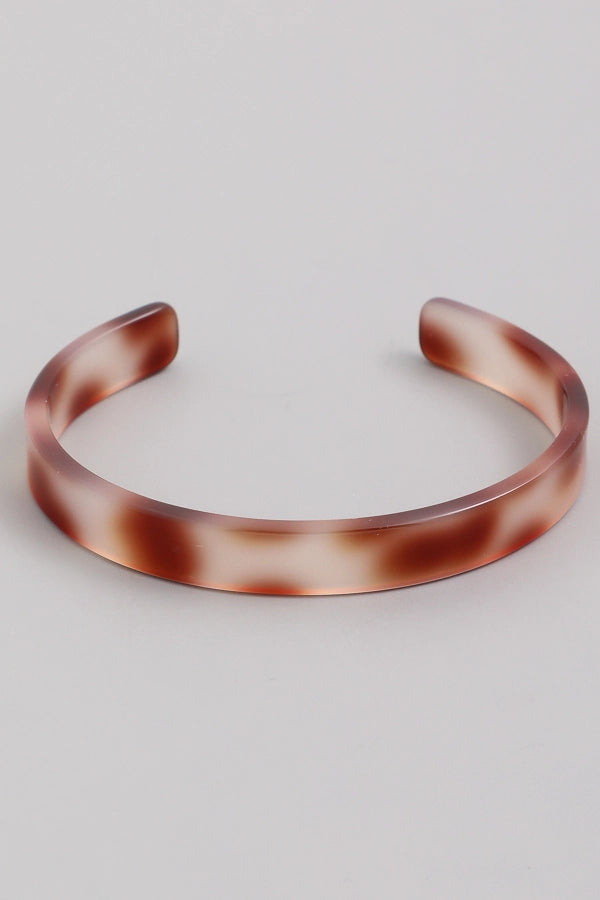 Thin Solid Tortoise Shell Cuff Bracelet