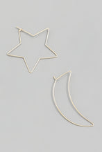 Load image into Gallery viewer, Wire Star or Moon Hoop Earrings
