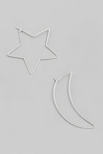 Load image into Gallery viewer, Wire Star or Moon Hoop Earrings
